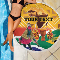 Personalized South Africa Heritage Day Beach Blanket With Traditional Dancer - Wonder Print Shop