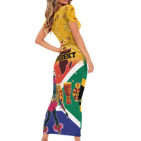 Personalized South Africa Heritage Day Short Sleeve Bodycon Dress With Traditional Dancer - Wonder Print Shop