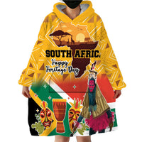 Personalized South Africa Heritage Day Wearable Blanket Hoodie With Traditional Dancer - Wonder Print Shop