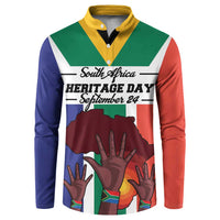 Personalized South Africa Heritage Day Button Sweatshirt Flag Style - Wonder Print Shop