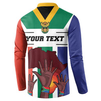 Personalized South Africa Heritage Day Button Sweatshirt Flag Style - Wonder Print Shop