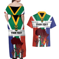 Personalized South Africa Heritage Day Couples Matching Off Shoulder Maxi Dress and Hawaiian Shirt Flag Style - Wonder Print Shop