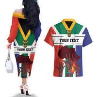 Personalized South Africa Heritage Day Couples Matching Off The Shoulder Long Sleeve Dress and Hawaiian Shirt Flag Style - Wonder Print Shop