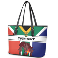 Personalized South Africa Heritage Day Leather Tote Bag Flag Style - Wonder Print Shop