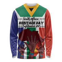 Personalized South Africa Heritage Day Long Sleeve Shirt Flag Style - Wonder Print Shop