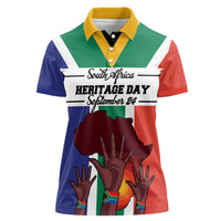 Personalized South Africa Heritage Day Women Polo Shirt Flag Style - Wonder Print Shop