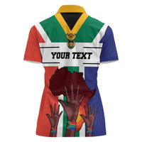 Personalized South Africa Heritage Day Women Polo Shirt Flag Style - Wonder Print Shop