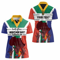 Personalized South Africa Heritage Day Women Polo Shirt Flag Style - Wonder Print Shop