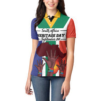 Personalized South Africa Heritage Day Women Polo Shirt Flag Style - Wonder Print Shop