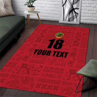 Custom Saint Kitts And Nevis Football Area Rug Sugar Boyz Red Version - Wonder Print Shop