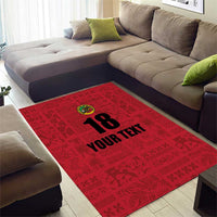Custom Saint Kitts And Nevis Football Area Rug Sugar Boyz Red Version - Wonder Print Shop