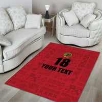 Custom Saint Kitts And Nevis Football Area Rug Sugar Boyz Red Version - Wonder Print Shop