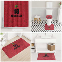 Custom Saint Kitts And Nevis Football Bathroom Set Sugar Boyz Red Version - Wonder Print Shop