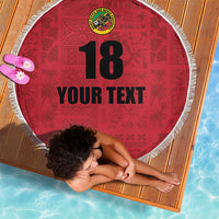 Custom Saint Kitts And Nevis Football Beach Blanket Sugar Boyz Red Version - Wonder Print Shop