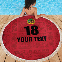 Custom Saint Kitts And Nevis Football Beach Blanket Sugar Boyz Red Version - Wonder Print Shop