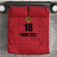 Custom Saint Kitts And Nevis Football Bedding Set Sugar Boyz Red Version - Wonder Print Shop
