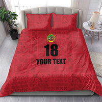 Custom Saint Kitts And Nevis Football Bedding Set Sugar Boyz Red Version - Wonder Print Shop