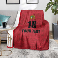 Custom Saint Kitts And Nevis Football Blanket Sugar Boyz Red Version - Wonder Print Shop