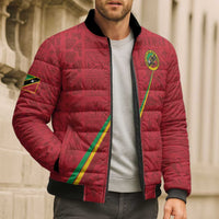 Custom Saint Kitts And Nevis Football Bomber Puffer Jacket Sugar Boyz Red Version - Wonder Print Shop