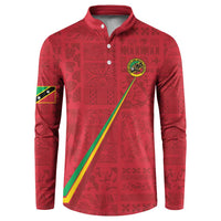 Custom Saint Kitts And Nevis Football Button Sweatshirt Sugar Boyz Red Version - Wonder Print Shop