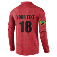Custom Saint Kitts And Nevis Football Button Sweatshirt Sugar Boyz Red Version - Wonder Print Shop