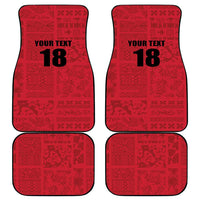 Custom Saint Kitts And Nevis Football Car Mats Sugar Boyz Red Version - Wonder Print Shop