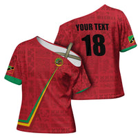 Custom Saint Kitts And Nevis Football Cross Shoulder Shirt Sugar Boyz Red Version - Wonder Print Shop