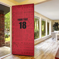 Custom Saint Kitts And Nevis Football Door Cover Sugar Boyz Red Version - Wonder Print Shop