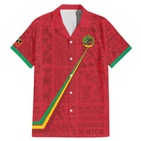 Custom Saint Kitts And Nevis Football Family Matching Mermaid Dress and Hawaiian Shirt Sugar Boyz Red Version - Wonder Print Shop