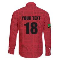 Custom Saint Kitts And Nevis Football Family Matching Off The Shoulder Long Sleeve Dress and Hawaiian Shirt Sugar Boyz Red Version - Wonder Print Shop