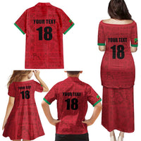 Custom Saint Kitts And Nevis Football Family Matching Puletasi and Hawaiian Shirt Sugar Boyz Red Version - Wonder Print Shop