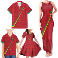 Custom Saint Kitts And Nevis Football Family Matching Tank Maxi Dress and Hawaiian Shirt Sugar Boyz Red Version - Wonder Print Shop