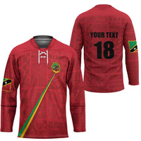 Custom Saint Kitts And Nevis Football Hockey Jersey Sugar Boyz Red Version - Wonder Print Shop