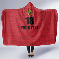 Custom Saint Kitts And Nevis Football Hooded Blanket Sugar Boyz Red Version - Wonder Print Shop