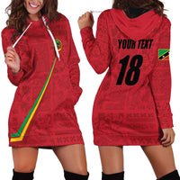Custom Saint Kitts And Nevis Football Hoodie Dress Sugar Boyz Red Version - Wonder Print Shop