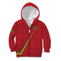Custom Saint Kitts And Nevis Football Kid Hoodie Sugar Boyz Red Version - Wonder Print Shop