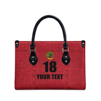 Custom Saint Kitts And Nevis Football Leather Bag Sugar Boyz Red Version - Wonder Print Shop