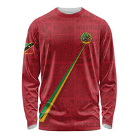 Custom Saint Kitts And Nevis Football Long Sleeve Shirt Sugar Boyz Red Version - Wonder Print Shop