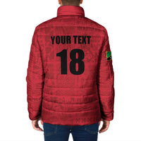 Custom Saint Kitts And Nevis Football Padded Jacket Sugar Boyz Red Version - Wonder Print Shop