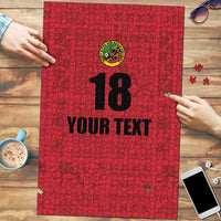 Custom Saint Kitts And Nevis Football Puzzle Sugar Boyz Red Version - Wonder Print Shop