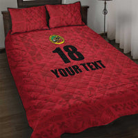 Custom Saint Kitts And Nevis Football Quilt Bed Set Sugar Boyz Red Version - Wonder Print Shop
