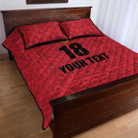 Custom Saint Kitts And Nevis Football Quilt Bed Set Sugar Boyz Red Version - Wonder Print Shop