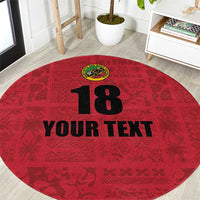 Custom Saint Kitts And Nevis Football Round Carpet Sugar Boyz Red Version - Wonder Print Shop