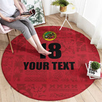 Custom Saint Kitts And Nevis Football Round Carpet Sugar Boyz Red Version - Wonder Print Shop