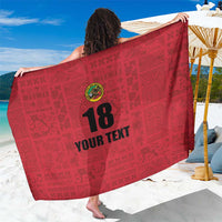 Custom Saint Kitts And Nevis Football Sarong Sugar Boyz Red Version - Wonder Print Shop