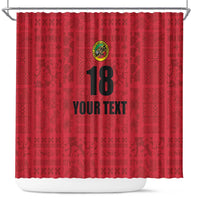 Custom Saint Kitts And Nevis Football Shower Curtain Sugar Boyz Red Version - Wonder Print Shop