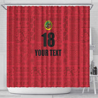 Custom Saint Kitts And Nevis Football Shower Curtain Sugar Boyz Red Version - Wonder Print Shop