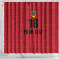 Custom Saint Kitts And Nevis Football Shower Curtain Sugar Boyz Red Version - Wonder Print Shop