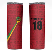 Custom Saint Kitts And Nevis Football Skinny Tumbler Sugar Boyz Red Version - Wonder Print Shop