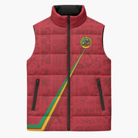 Custom Saint Kitts And Nevis Football Sleeveless Puffer Jacket Sugar Boyz Red Version - Wonder Print Shop